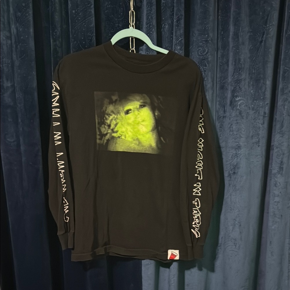 One Night In Paris Glow in the Dark Black Graphic Long Sleeve Shirt